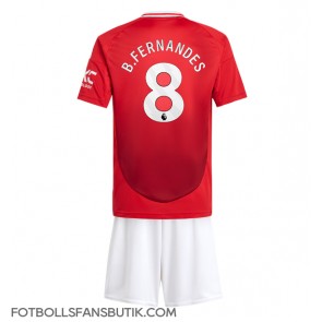 Manchester United Bruno Fernandes #8 Replika Hemmatröja Barn 2024-25 Kortärmad (+ Korta byxor)